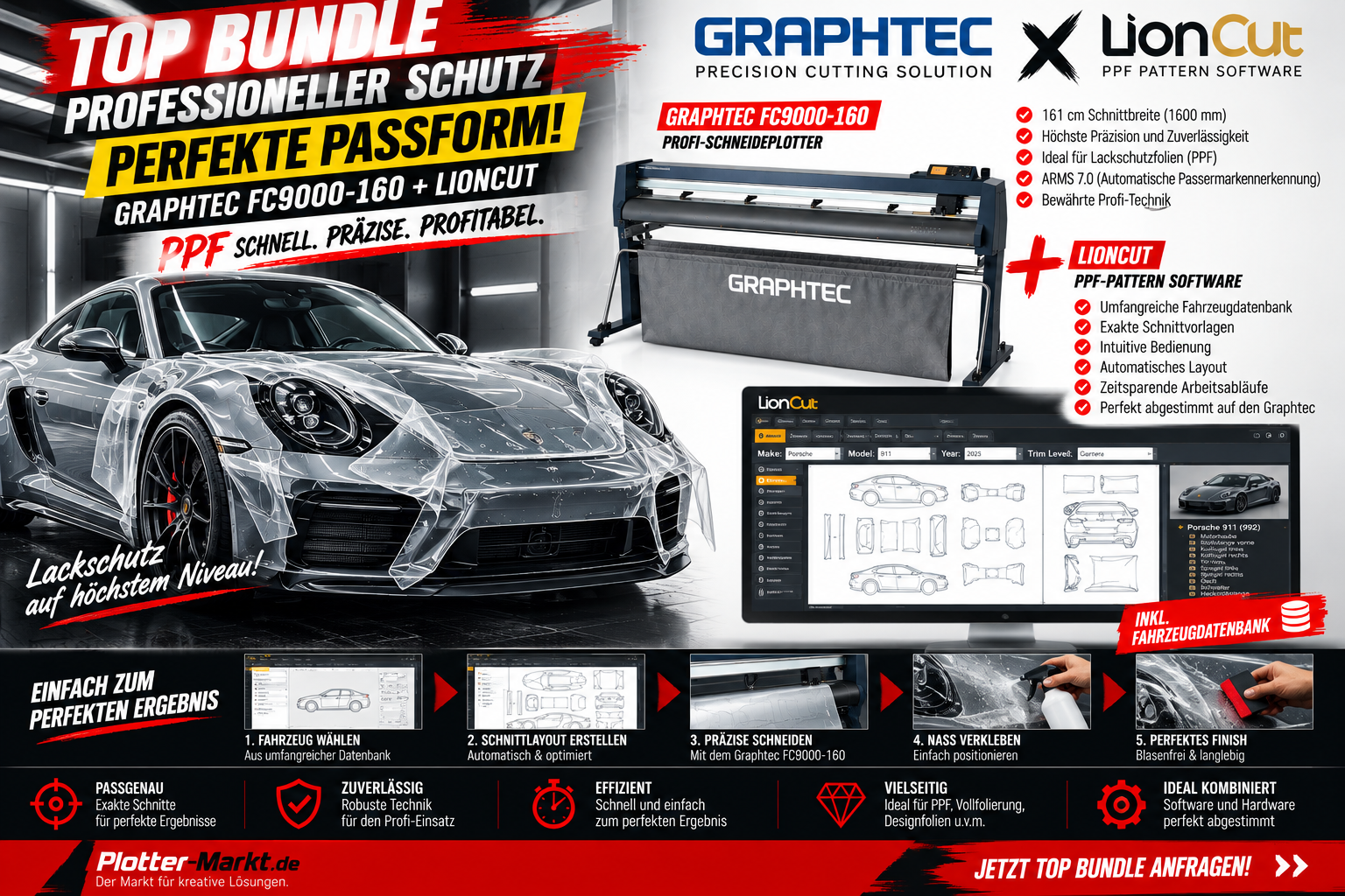 Graphtec FC9000-160 Stand PPF inkl. Lion Cut, Schneideplotter & PreCut-Software, DEAL