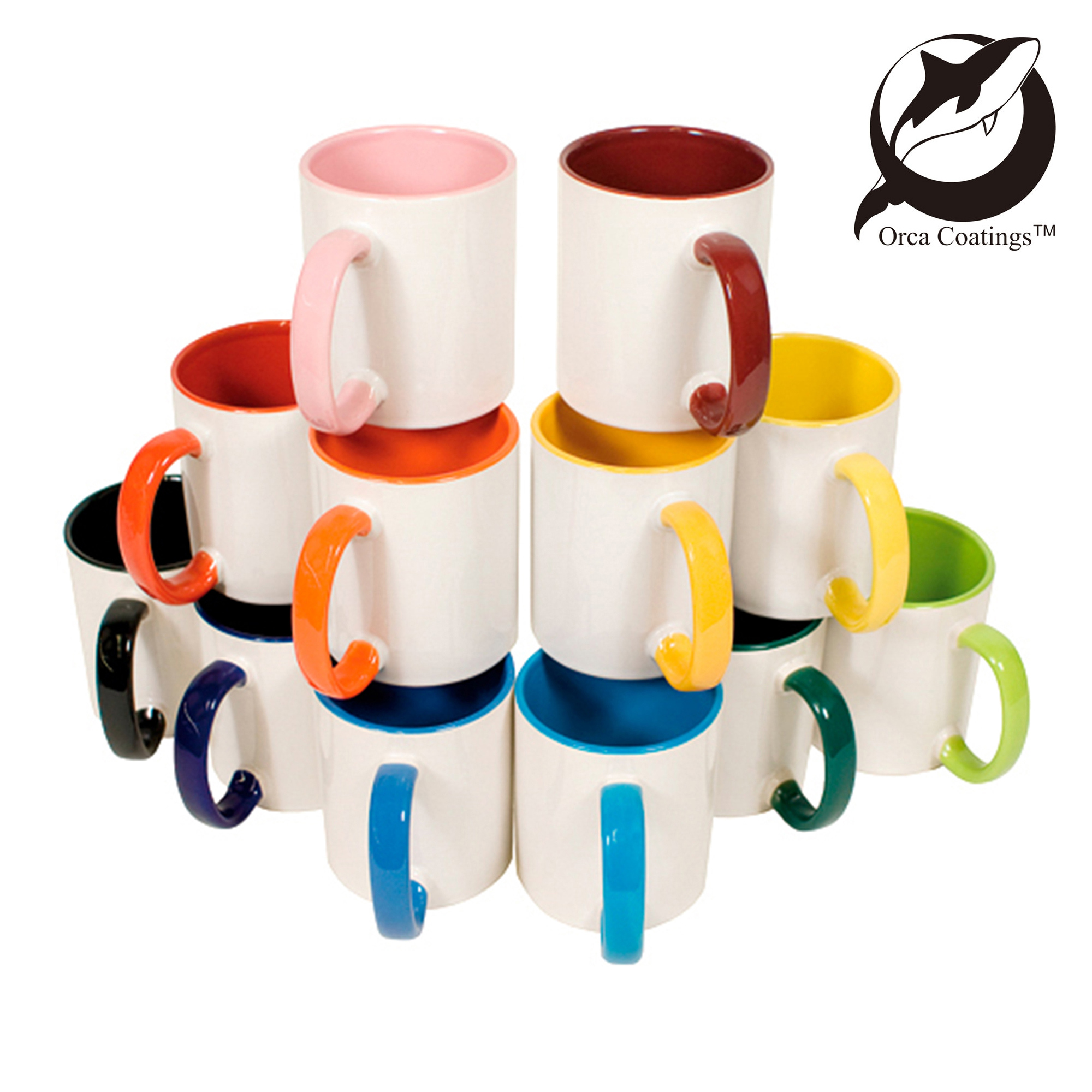 Keramiktasse TWO TONES & HANDLE 11oz, Orca™ Coating, div. Farben 