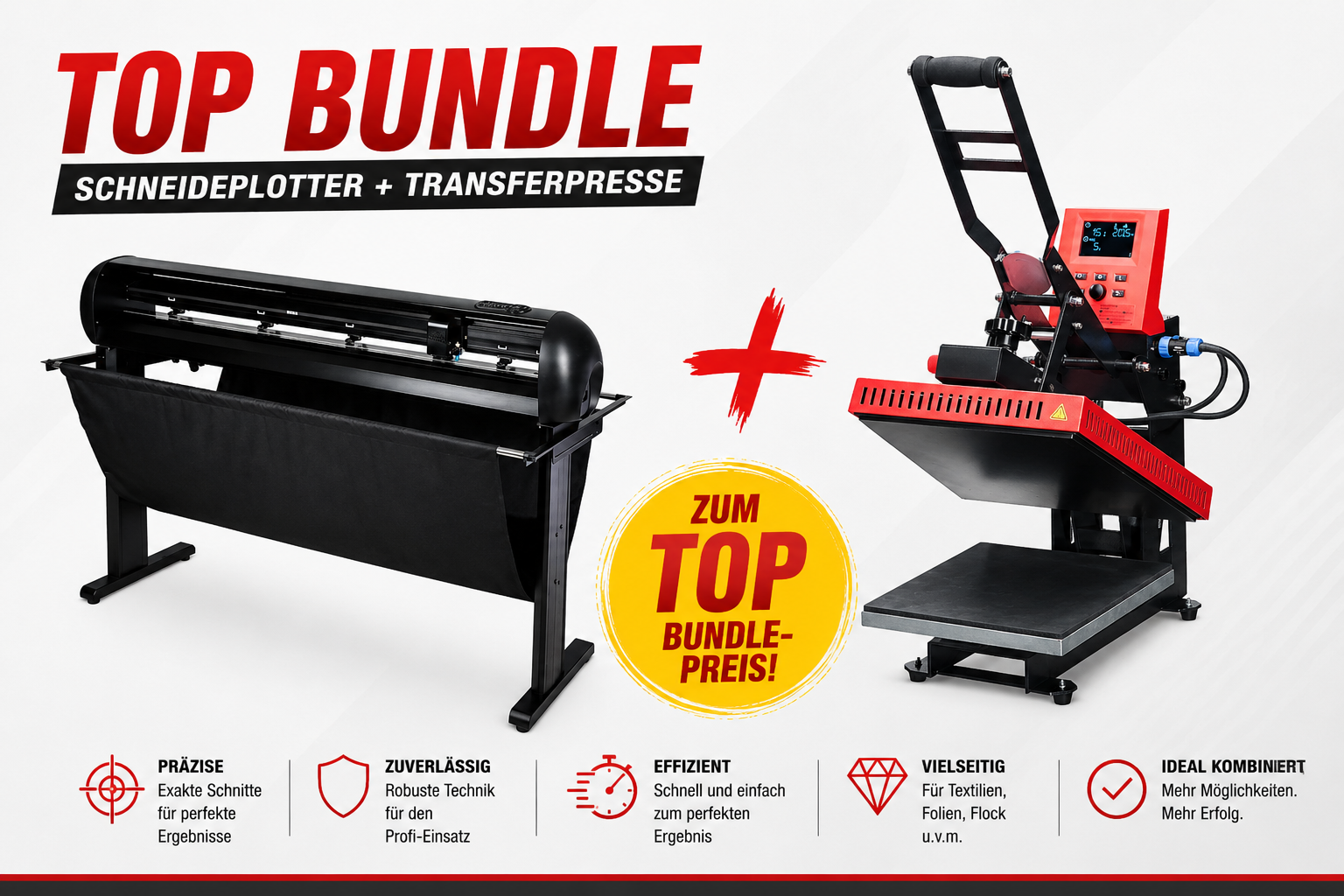Bundle: Schneideplotter Secabo T120III u. Transferpresse Secabo TC7-smart (40x50)